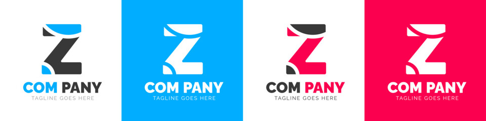 corporate modern business creative Minimal company Letter Z logo icon vector design template set.