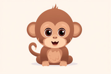 vector design, cute animal character of a monkey