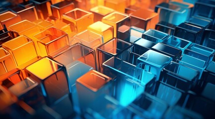 A colorful abstract artwork with bright colored squares