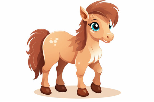 vector design, cute animal character of a horse