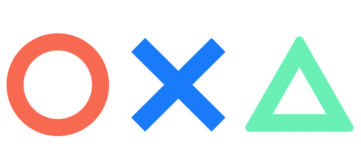 Obraz premium シンプルなまる・ばつ・三角のイラスト