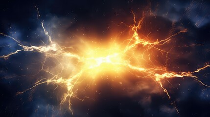 energy lightning collision powerful illustration explosion electric, background power, light blast energy lightning collision powerful - obrazy, fototapety, plakaty