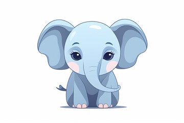 vector design, cute animal character of an elephant