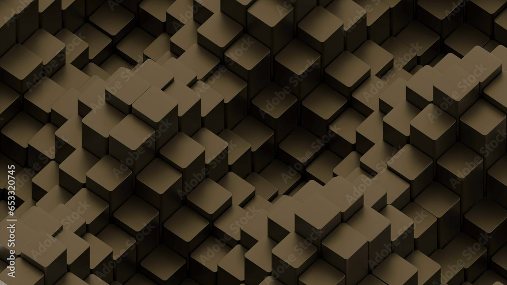 Poster columns of 3d cubes move in waves. design. wave oscillations of cubic 3d columns. 3d columns move in