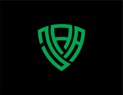 JAA creative letter shield logo design vector icon illustration