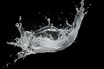splash of water isolated on black
