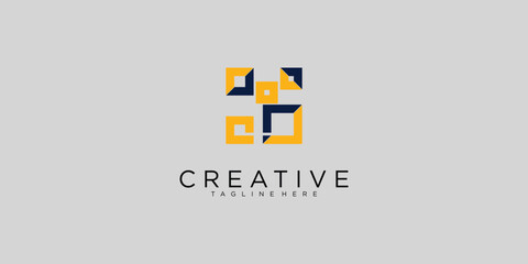 Simple digital company logo design with modern concept| premium vector