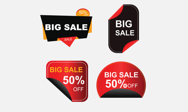 Big sale signage, Sales Banner Advertising, Colorful shopping sale banner template, discount sale banner collection set, template, ribbon