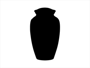 Urn silhouette vector art white background