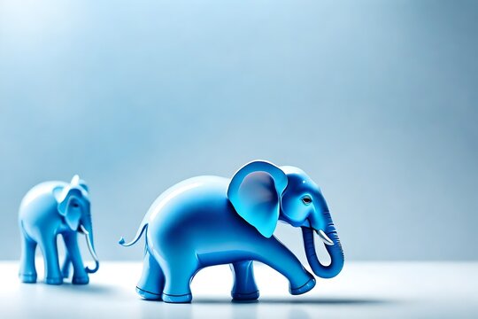 blue elephant isolated on white