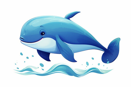 vector design, cute animal character of a whale