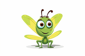vector design, cute animal character of a grasshopper