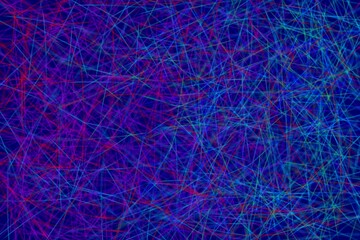 Background, texture in the form of coloured lines reminiscent of crayons. Disordered lines, different directions of lines. Different shades of purple and blue on a blue background.