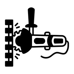 Side or  polishing Machine vector icon design, Handyman Services symbol, House Repairing sign, Civil Engineering and Building Contractor stock illustration, Angle Grinders concept