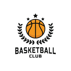 Basketball club logo design template with for sport team basketball