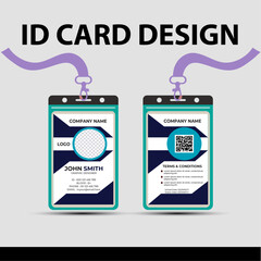 Modern Identity Minimalist Corporate Professional ID Card Vector Design Template For Your Company Employee And Other.