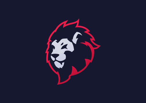 Red Lion Head Vector Logo