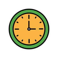 Wall clock, alarm time, fasting watch. Sahoor, sahur, suhoor time for muslim in ramadan kareem, the holy month. Clock, hour, mubarak, time icon. Vector illustration. Design