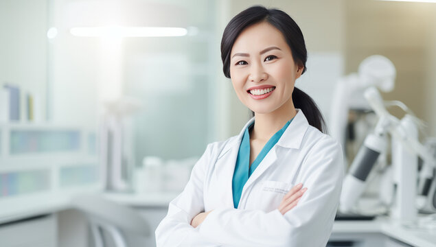 Portrait of Japanese female doctor