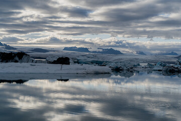 Iceland. A melting glacier floats into the ocean.