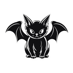 Vector clipart, cute cat bat vector clipart, halloween drawing