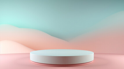 3d pastel podium for your product. Generative AI
