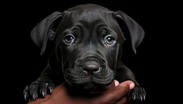 Black puppy, sweet, beautiful puppy.