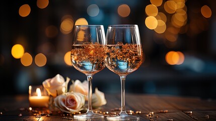 Celebratory Toast: Champagne Moments at Christmas and New Year's Eve in 8K created with generative ai technology