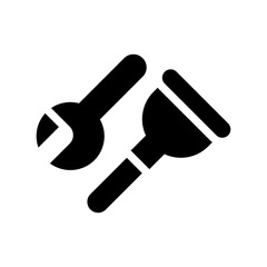 plumber tools glyph icon illustration vector graphic. Simple element illustration vector graphic, suitable for app, websites, and presentations isolated on white background