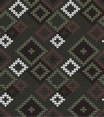 Knitted texture seamless pattern. Vector seamless background for banner, website, postcard, wallpaper, clothing and design. Festive Sweater Design. Seamless Knitted Pattern.