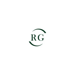 RG letter logo design . RG polygon, circle, triangle, hexagon, flat and simple style with black and white color variation letter logo set in one artboard. RG