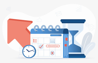 Time management concept.  Planning, modifying plans, assignments work or events, deadlines schedule. Financial investment, strategy and tactical objective, competition and opportunity. 
