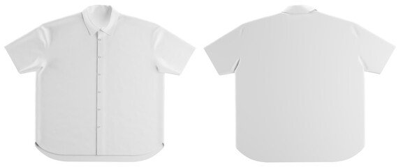 isolated white oversize shirt mockup front and back