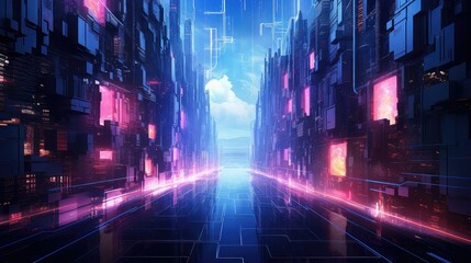 Obraz premium technology digital artificial art illustration background future, intelligence cyborg, abstract tech technology digital artificial art