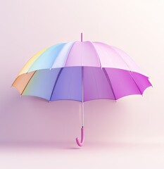 A rainbow umbrella on top of pink background