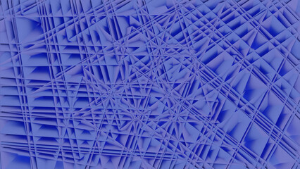 3D kaleidoscopic industrial art abstract background. Design. Lilac twisted pipes creating fractal effect.