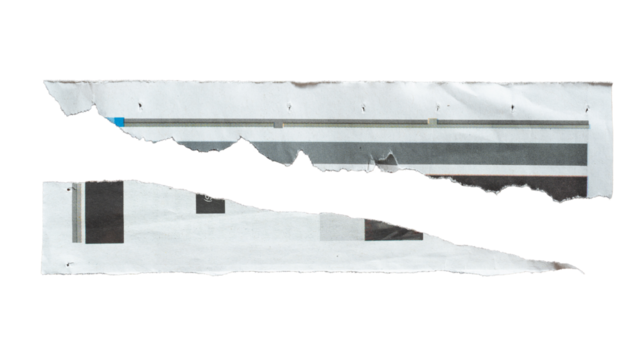 Torn corner of Newspaper