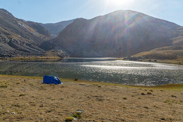 Scenic views of Medetsiz tepe (3524 m), which is the highest peak of Bolkar mountain, which is a...