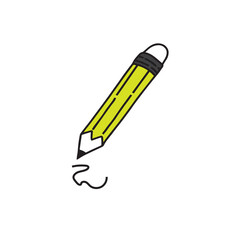 Pencil flat icon. Single high quality outline symbol of graduation for web design or mobile app. Thin line signs of education for design logo, visit card, etc. Outline logo of school. 