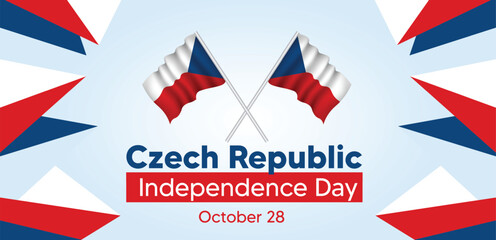Czech Republic Independence Day 	28 October vector poster waving flag