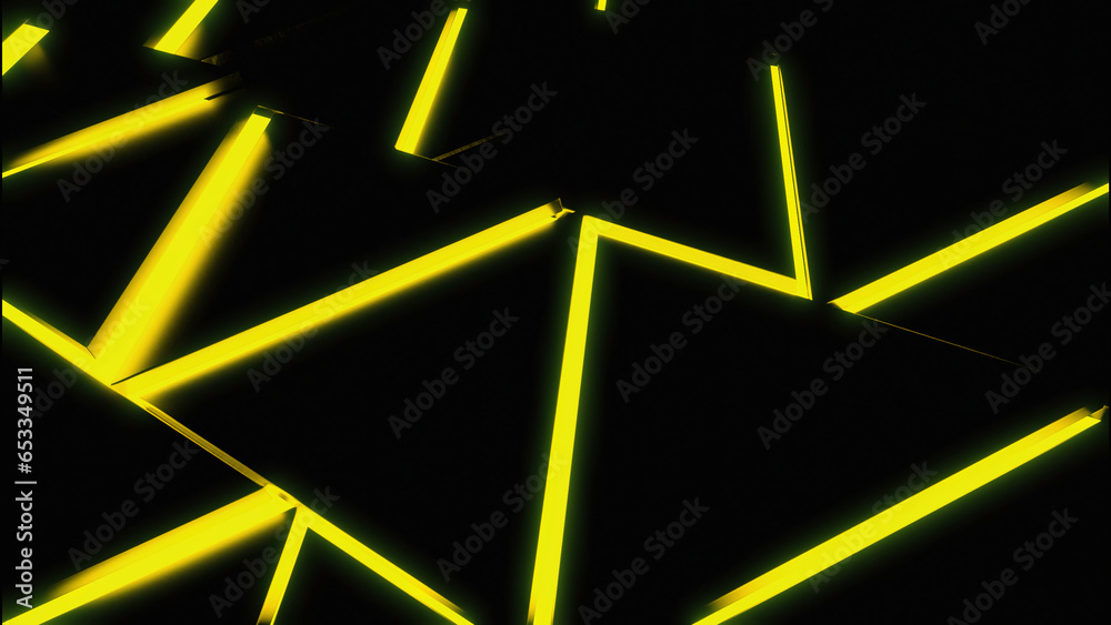 Poster abstract triangular geometric tiles. design. mosaic pattern with yellow gradient tiles.