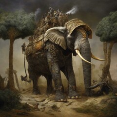 Fototapeta premium Generative AI War and Soldier 1400's
