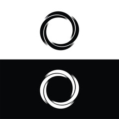 Black and white circle vector logo template design