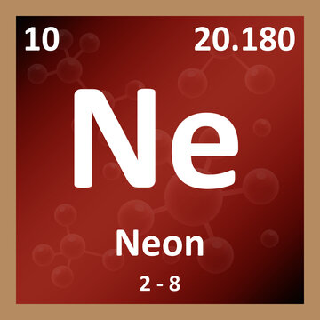 Modern periodic table element Neon illustration