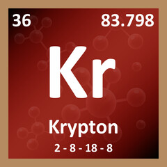 Modern periodic table element Krypton illustration