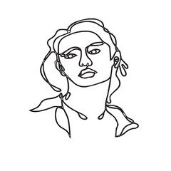 girl face abstract continuous line. beautiful girl outline image in vector illustration on isolated background. 
