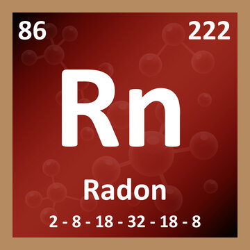 Modern periodic table element Radon illustration