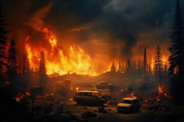 Burning Wilderness: Abandoned Car Inferno