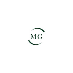 Obraz premium MG letter logo design in six style. MG polygon, circle, triangle, hexagon, flat and simple style with black and white color variation letter logo set in one artboard. MG