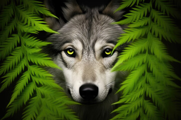 Close-Up Canine in the Moonlit Forest